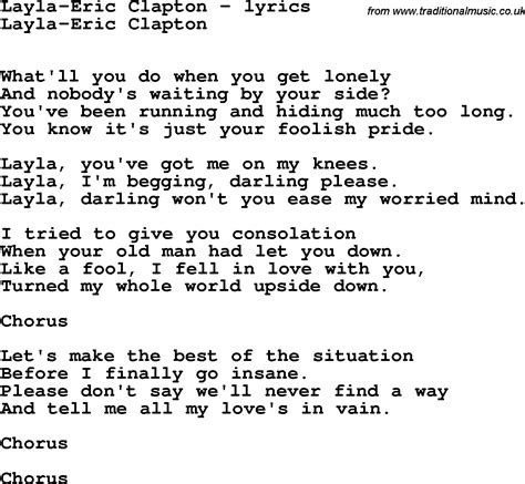 eric clapton layla lyrics